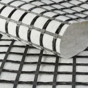 Polyester geogrid composite non woven geotextile -1 Polyester Geogrid Composite With Non Woven Geotextile