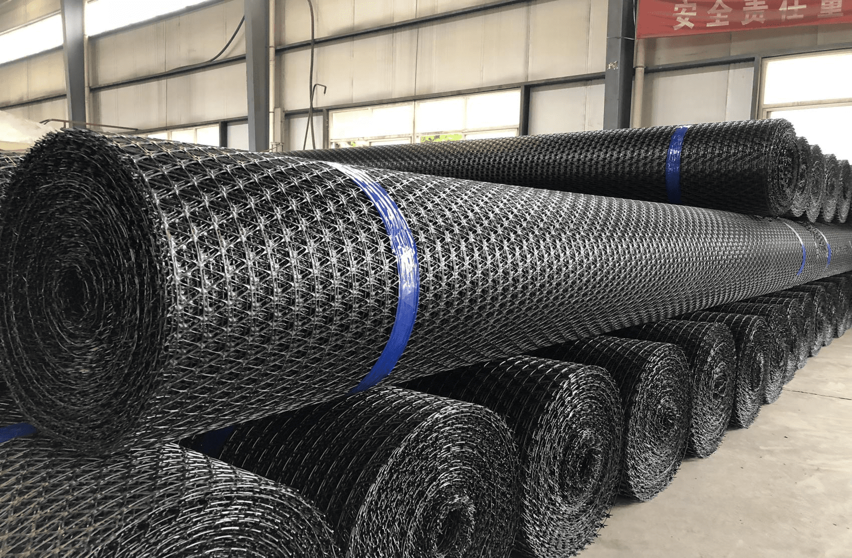 PP triaxial geogrid,triaxial geogrid manufacturer,load distribution geogrid,ground stabilization grid